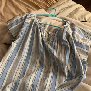 Blue short sleeve blouse